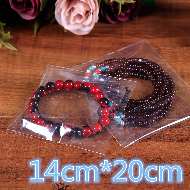 

Retail 300Pcs/Lot 14*20cm Jewelry Cellophane Packaging Self Adhesive Seal Transparent Plastic Bags Clear Poly OPP Packing Bag