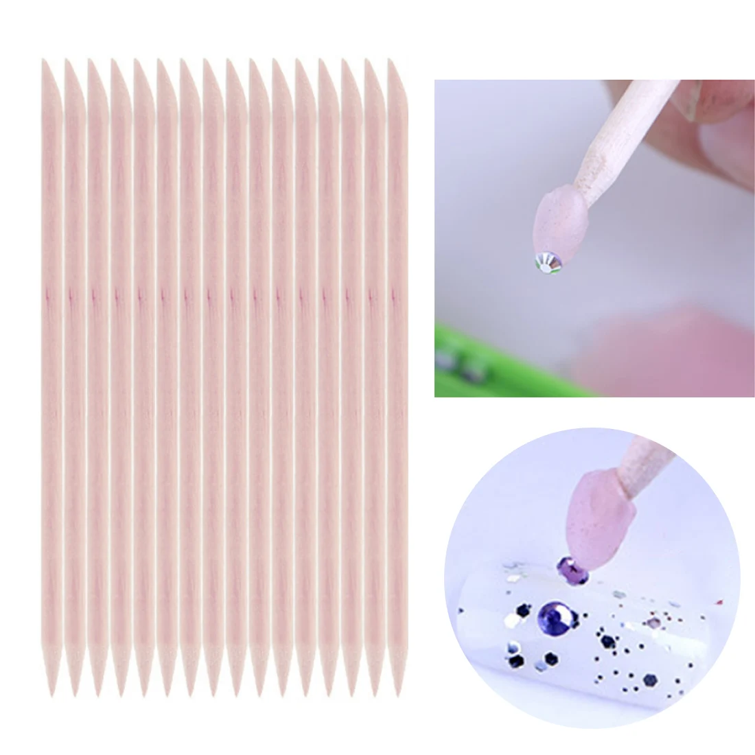 Nail Art Tools 5Pcs Wooden Cuticle Pusher Nail Art Cuticle Remover Orange Wood Sticks For Cuticle Removal Manicure
