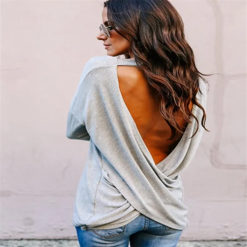 Женская Весенняя футболка модная однотонная ажурная с V образным вырезом