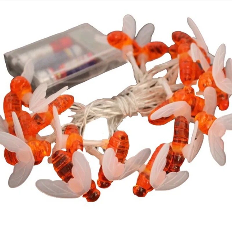 Battery Operated 10 /20leds Bee Shaped led Light String Christmas Holiday Garden Decorative Fairy Night Lights Wedding Party DIY | Дом и сад