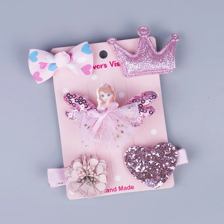 Милый 5 шт./компл. принцесса зажим для волос из шифона все включено жемчуг женские
