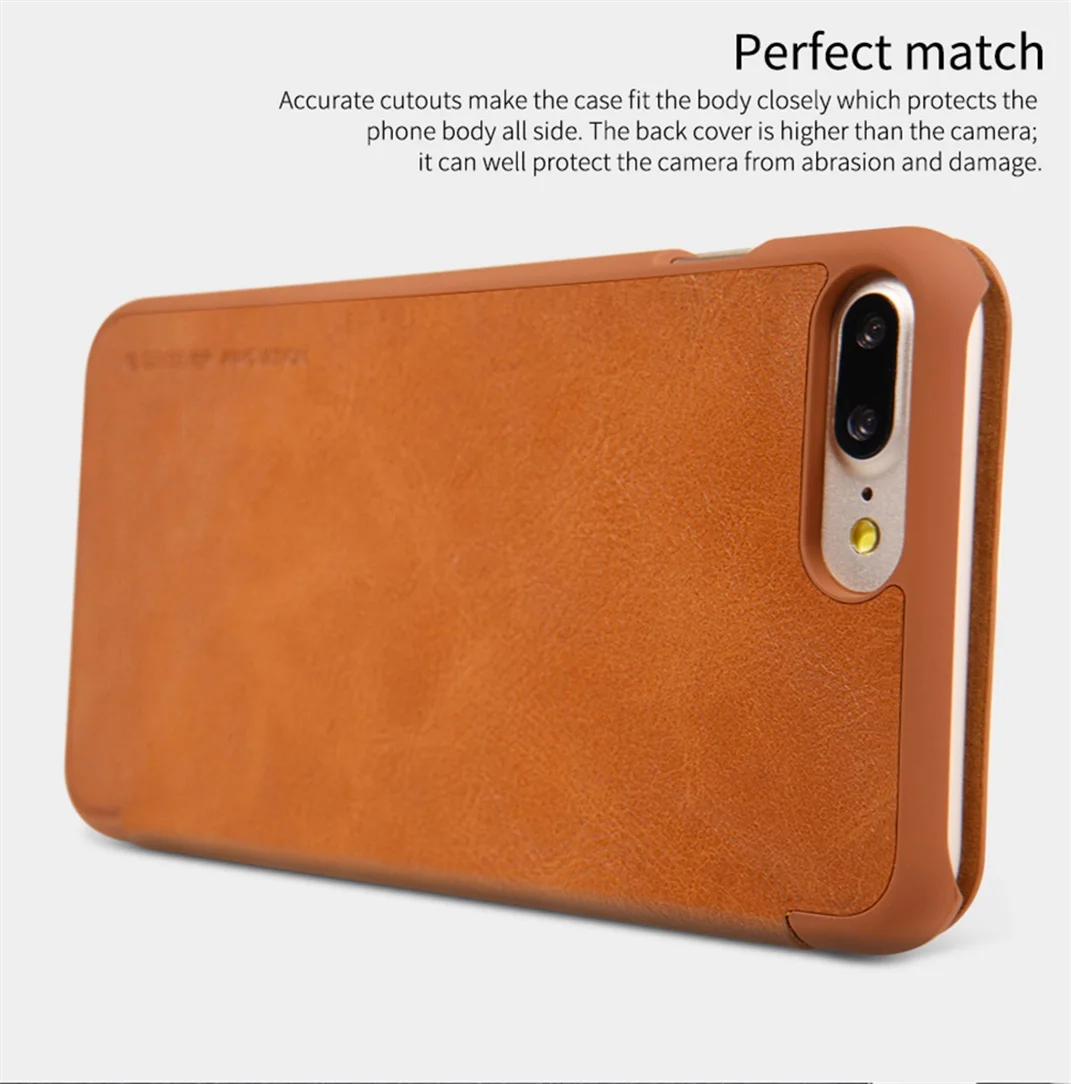 Чехол-книжка для iphone 7 8, чехол для iphone 7+ 8+ PLUS Nillkin Qin, винтажный кожаный чехол с карманом для карт, флип-чехол для iphone 8 для телефона