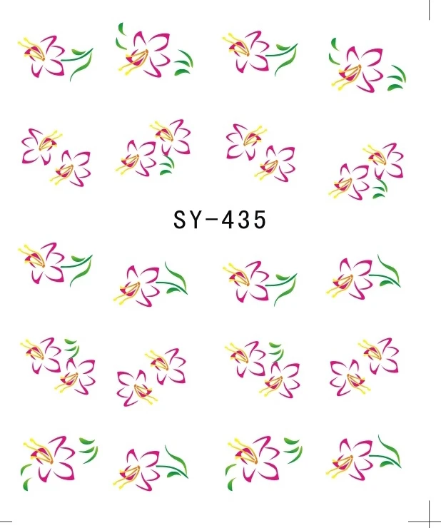 6 упак./лот блестящая водная наклейка для дизайна ногтей наклейки цветы жасмин