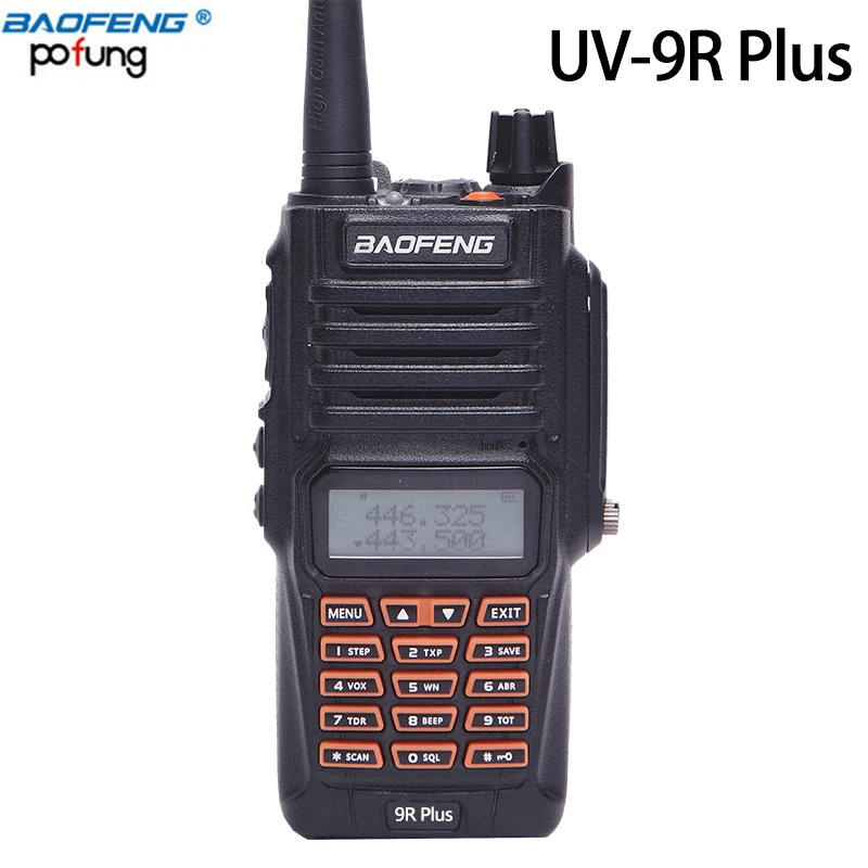 Baofeng UV-9R Plus 8 Вт Высокая мощность 2800 мАч батарея IP67 водонепроницаемый двухдиапазонный рация двухстороннее радио+ USB кабель для программирования