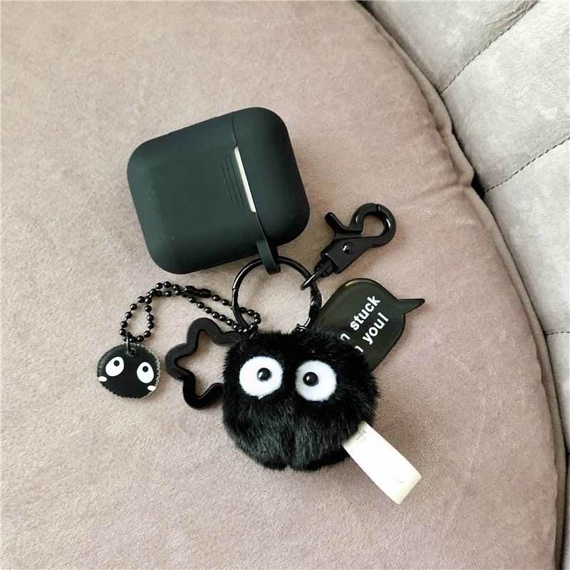 Black Silicone Case for Apple Airpods Case Accessories Protective Cover Bluetooth Earphone Case Key Ring Gifts