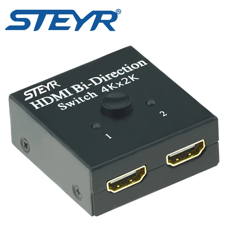 STEYR HDMI переключатель 2 порта двунаправленный ручной 2x1/1x2 Hub HDCP Passthrough Sup порты Ultra HD