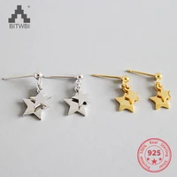 s925 sterling silvery fashion five pointed star drop earrings 2018 new listing dangle earrings for women jewelry