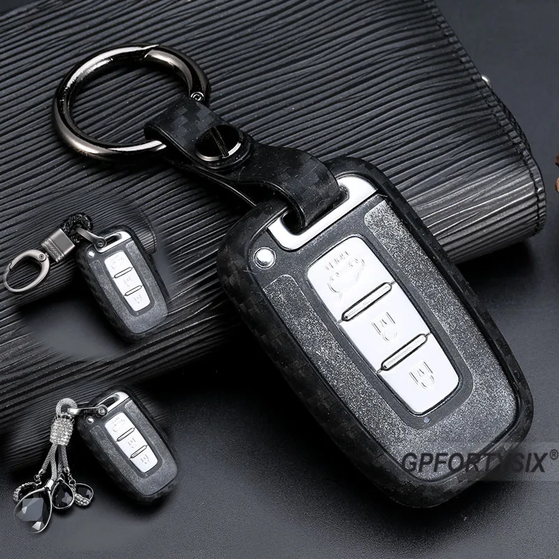 Чехол для автомобильного ключа из углеродного волокна чехол ключей Kia