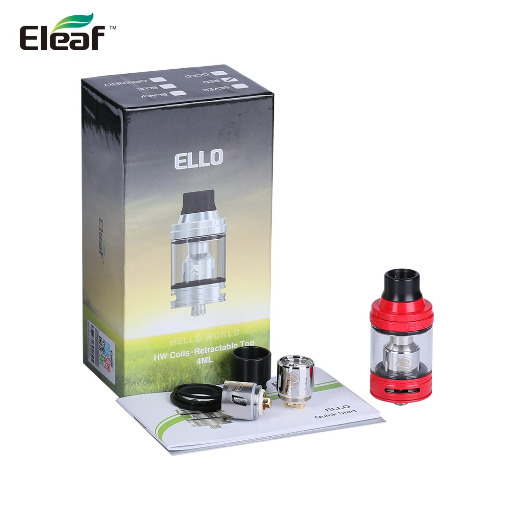 100% оригинал Eleaf Ello атомайзер 4 мл 2 iKonn 220 принимает HW катушки Топ заполнения бак для
