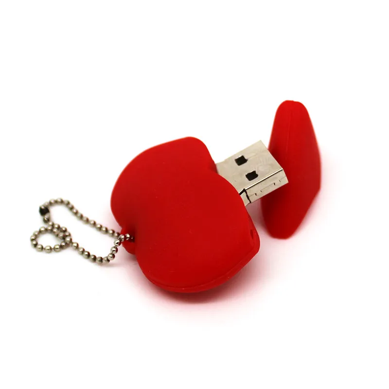 Флеш-накопитель USB 2 0 в виде милого красного сердца 128 Мб 4 ГБ 8 16 32 подарок любимому
