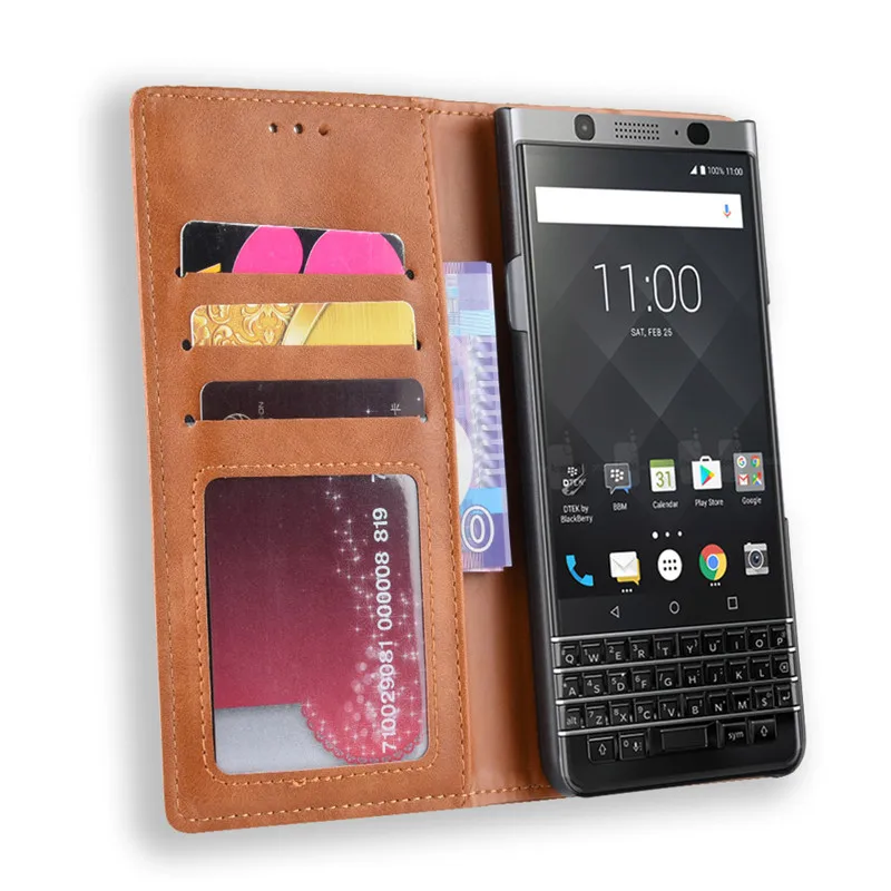 Флип-кейс для Blackberry Keyone чехол кошелек магнитная Обложка на заднюю панель из