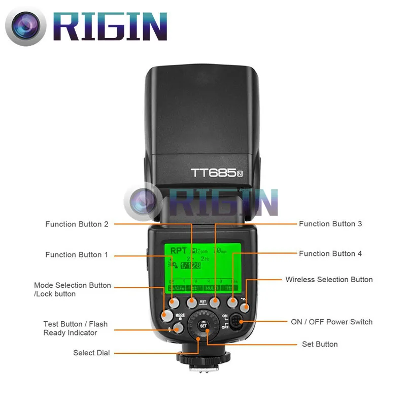 Godox TT685N камера вспышка 2 4 ГГц беспроводная передача + i-TTL II автовспышка (GN60