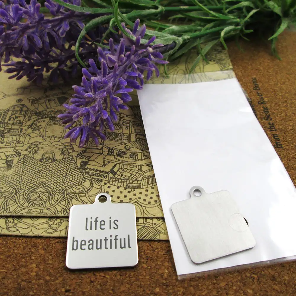 10 шт.-подвески из нержавеющей стали «life is a beautiul», больше стилей для выбора подвесок «сделай сам» для ожерелья