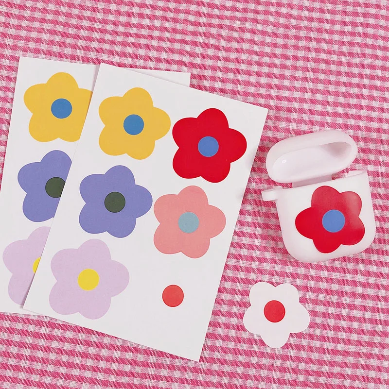 Цветные наклейки в виде цветов водные стикеры для детей альбом скрапбукинга