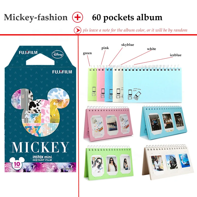 Fujifilm Instax Мини пленка Микки 10 листов для Mini 9 8 + 7 s 70 90 25 мгновенный Polariod камера