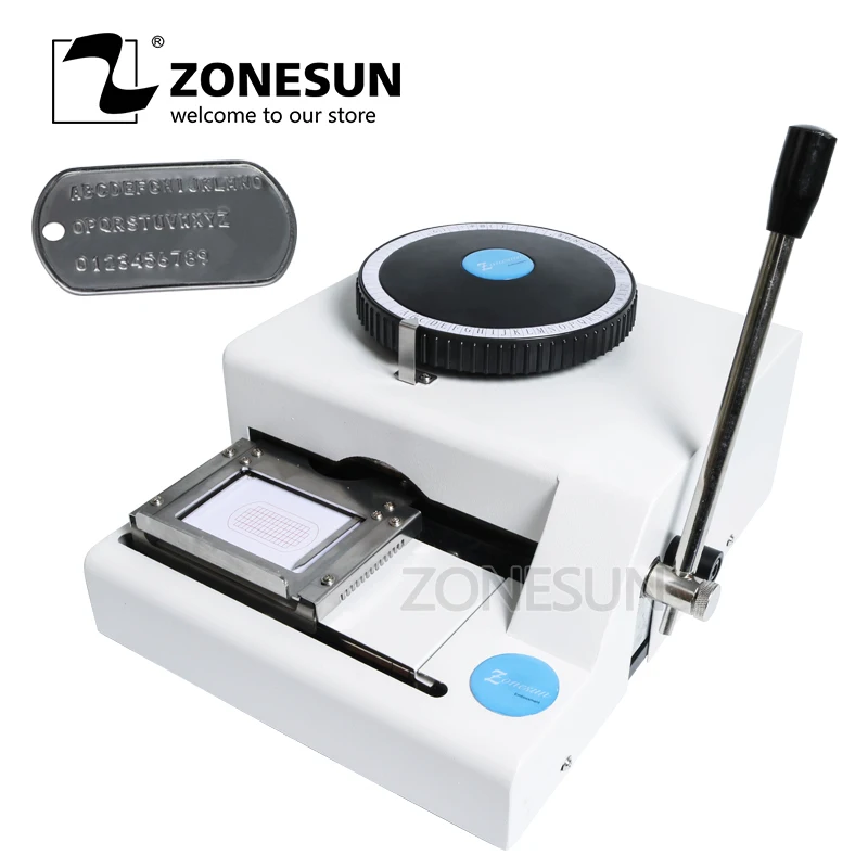 ZONESUN 28 6*50 8 мм 52 символ буквы Руководство Собака бирка тиснение машина карта