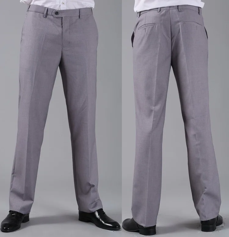 Light Grey Формальный свадебный мужской костюм брюки модный приталенный Повседневный брендовый деловой Блейзер прямые брюки H0284 - Цвет: Light Grey
