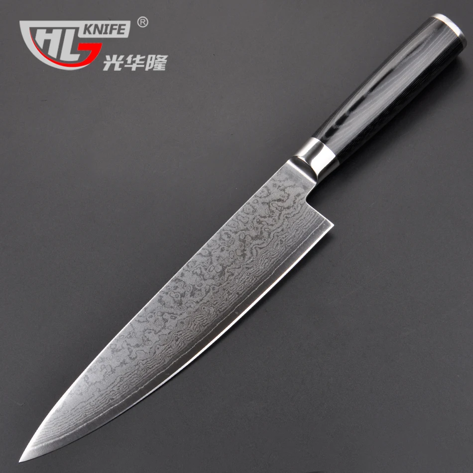 GHL Новое поступление дамасский стальной нож поварской для кухни острые японские