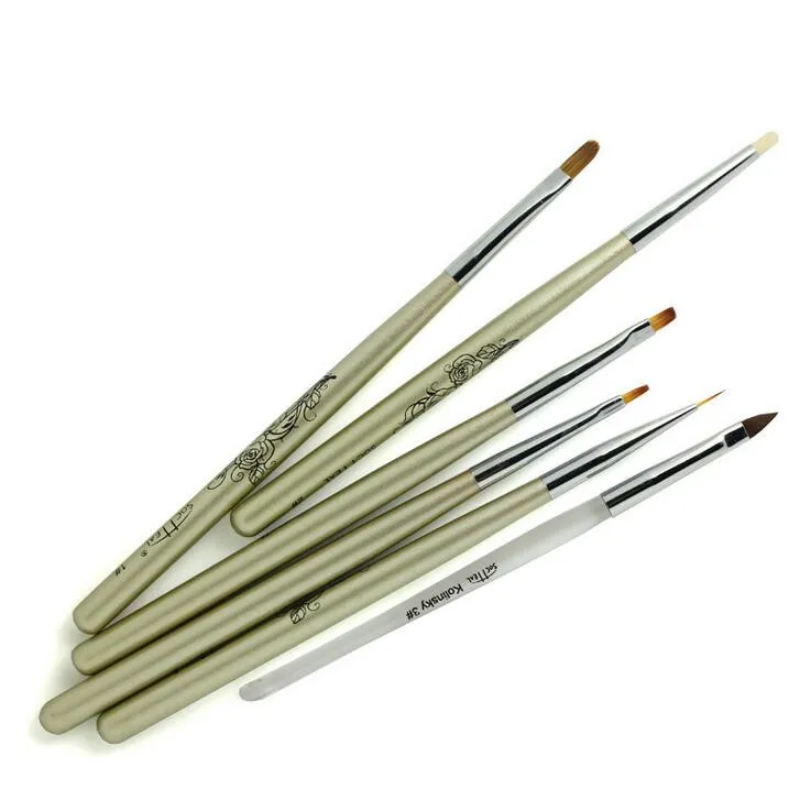 6 размеров/набор кисти для дизайна ногтей|acrylic nail brush|gel brush nailuv gel |