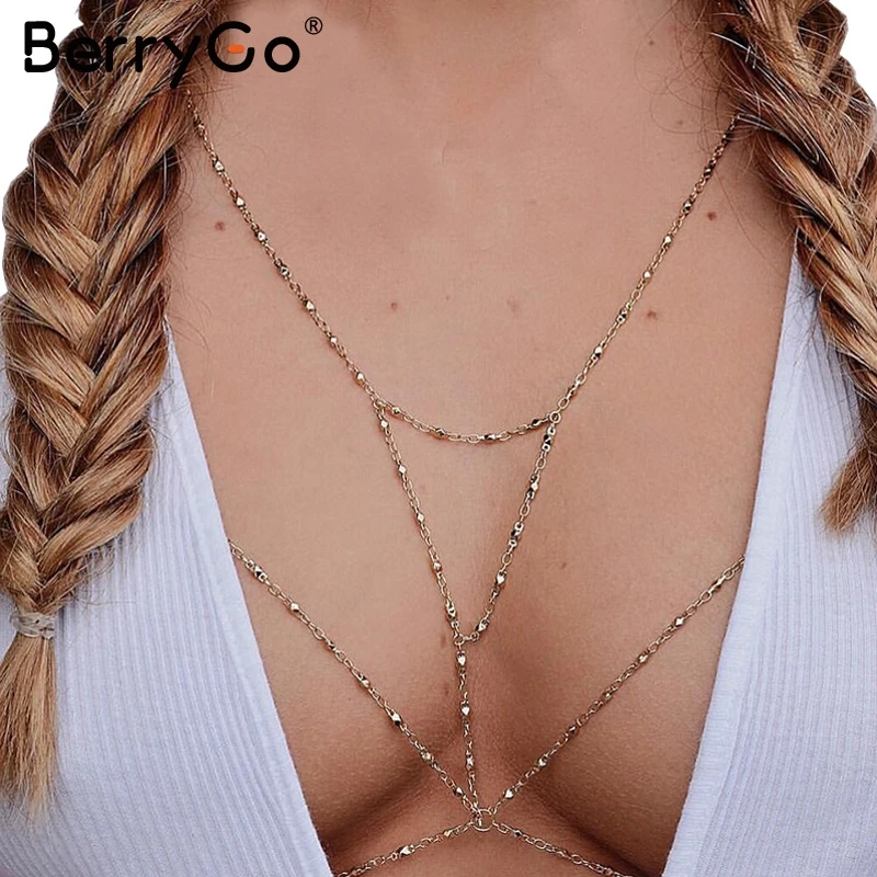 BerryGo Boho многослойная цепочка женские сексуальные пляжные вечерние золотые цепи