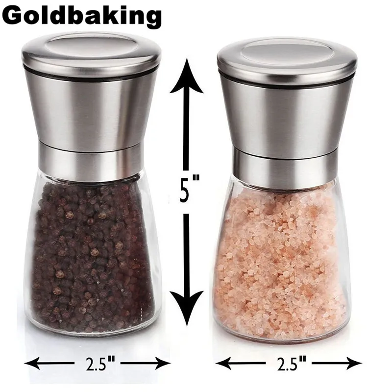 2 Pieces Pepper Grinder Set Salt Mill Adjustable Ceramic Rotor and Glass Body | Дом и сад