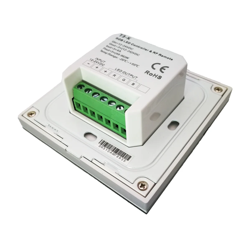 DC 12 V-24 V настенный ручной регулятор панели RGB контроллер полосы двойной 2,4 GHz и ШИМ сигнал T3-K 144W Led RGB контроллер полосы