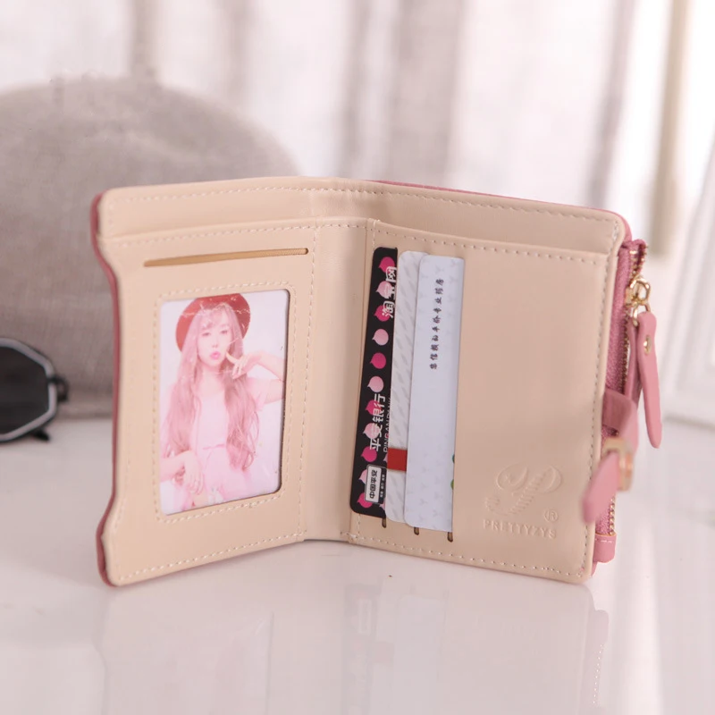 Симпатичный кожаный маленький женский кошелек Prettyzys модный для девочек с