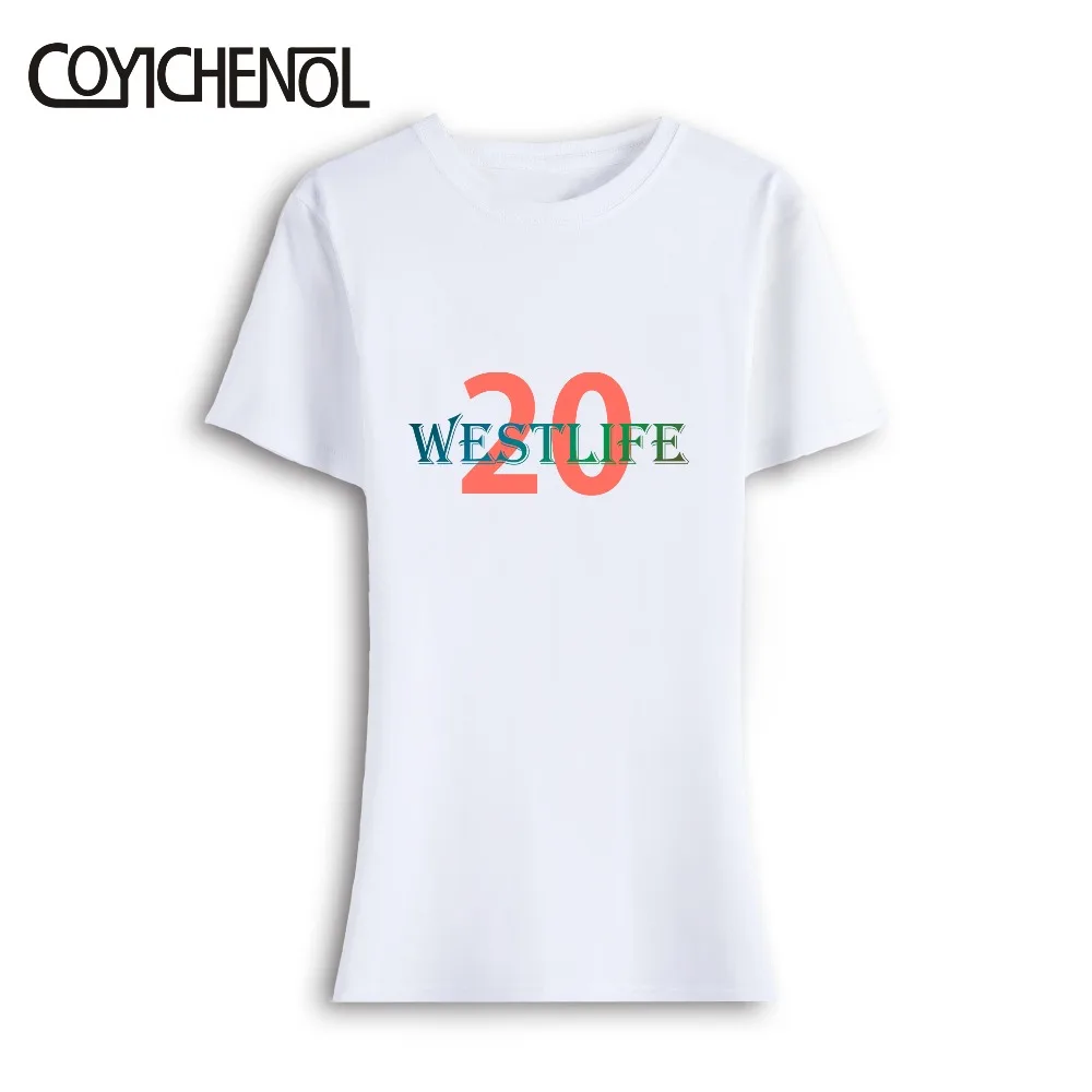 Женская футболка с коротким рукавом COYICHENOL Westlife круглым вырезом и принтом I WANNA GROW