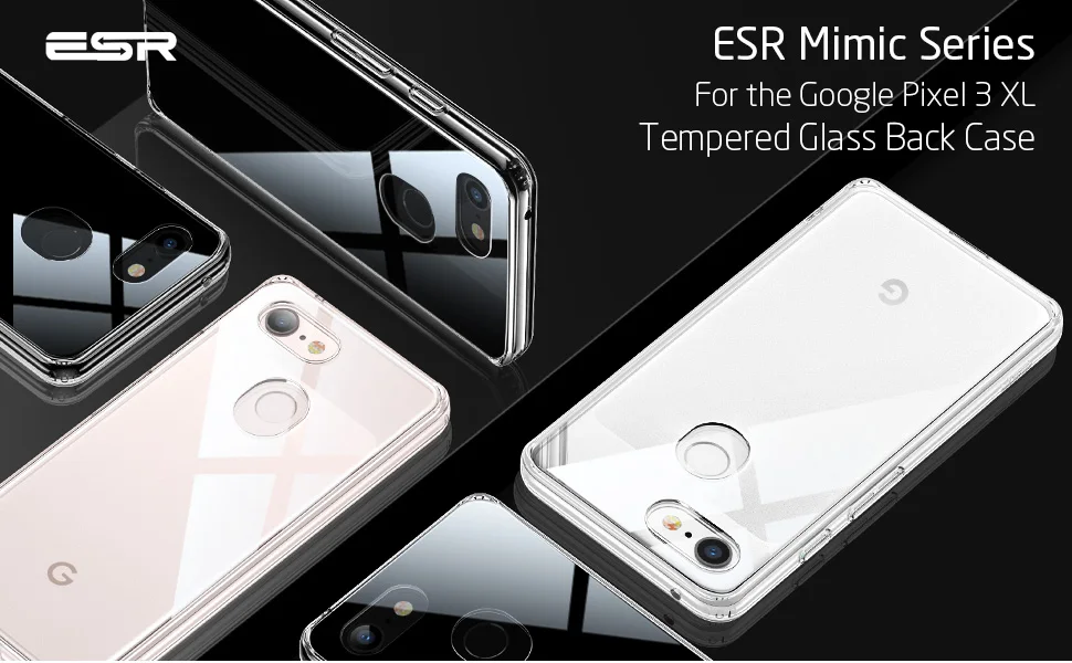 ESR чехол для Google Pixel 3 Mimic 9H закаленное стекло задняя крышка мягкий силиконовый бампер противоударный Роскошный чехол для Google Pixel 3XL