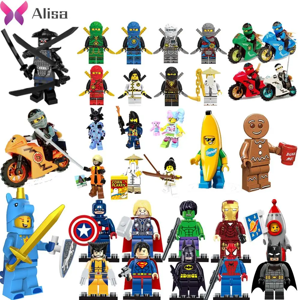 Горячая Duplo technic ninjago друзья Супер Герои мини кирпичные фигурки строительные