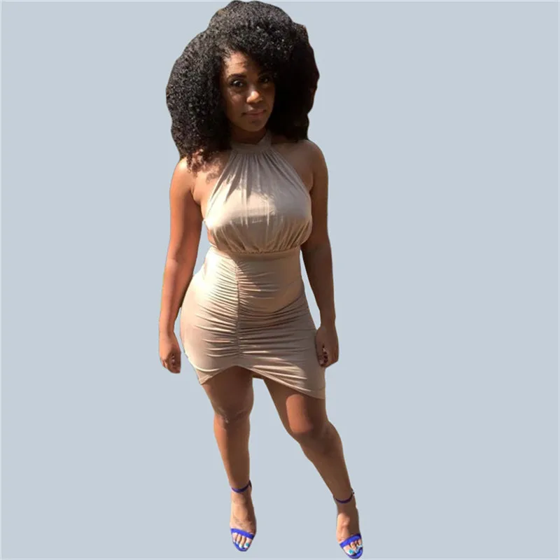 Сексуальная холтер ремень юбка платье без бретелек нерегулярные твердые ночной