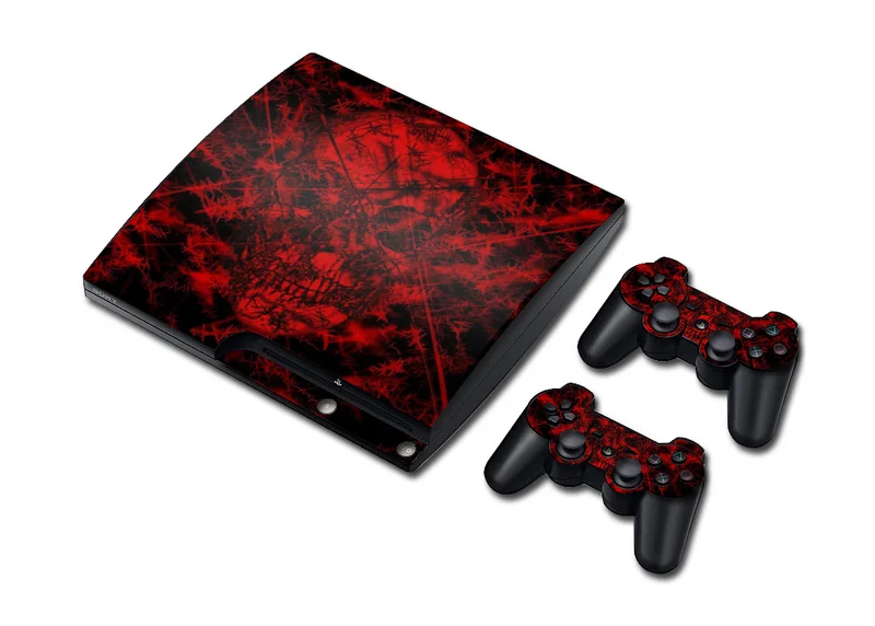 14 Виниловая наклейка с черепом для PS3 Slim и 2 контроллера для sony Plastation 3 Slim - Цвет: 14