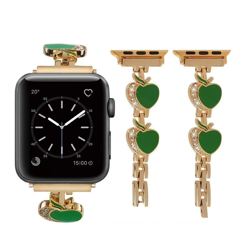 Браслет звеньевой для Apple Watch Band 4/3 38 мм 44 браслет iWatch 42 40 блестящий ручной работы