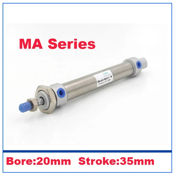 High quality double acting pneumatic small cylinders stainless steel 20mm bore 35mm stroke MA20-35 mini air cylinder | Обустройство