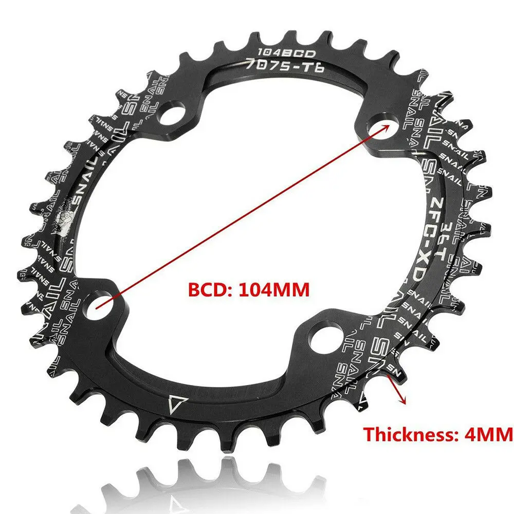 Горная цепь 104 BCD узкая широкая односкоростная цепь MTB кольцо цепи велосипеда дорожный велосипед круглая цепь колеса 32 T-42 T