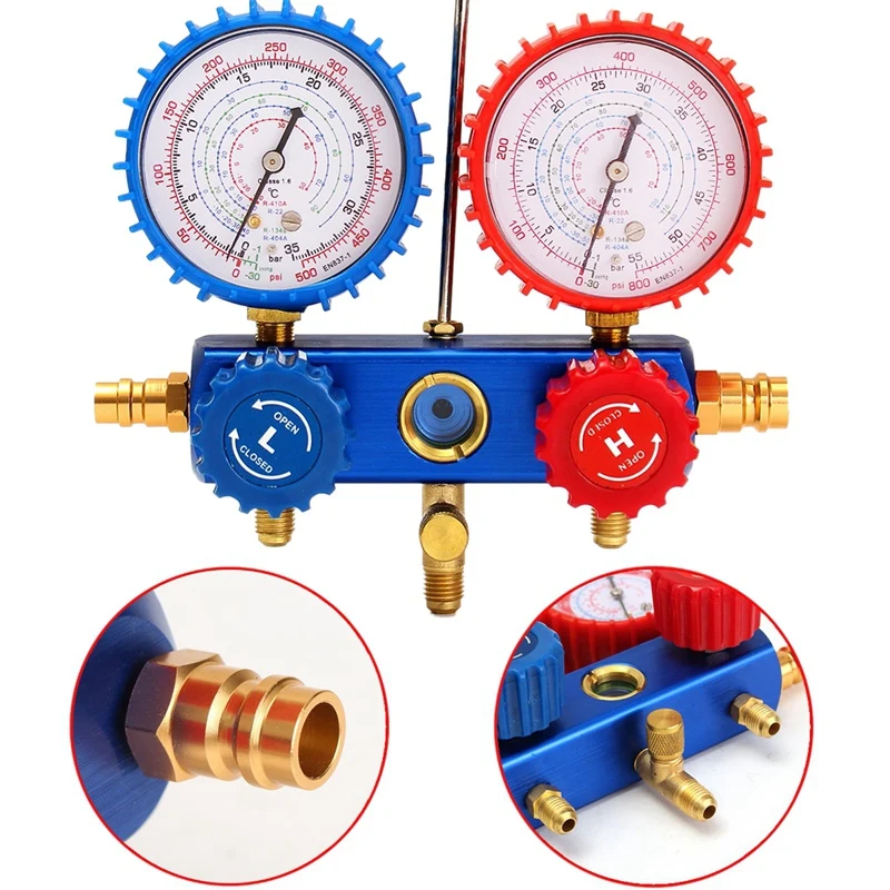 Auto Manifold Gauge Set A/C R134A Refrigerant Charging Hose With 2 Quick Coupler For Air-Conditioning Refrigeration | Инструменты