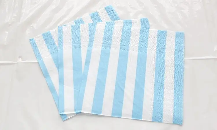 20Pcs Новинка года, синие тематические одноразовые настольные наборы с полосатым рисунком, бумажные стаканчики и доски для детей, декор для дня рождения, столовые приборы - Цвет: 20Pcs