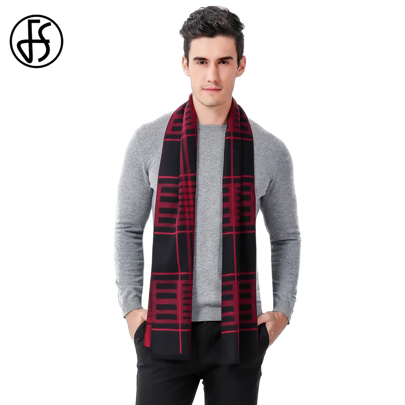 FS роскошный шерстяной пашмины шарф для мужчин зимний кашемировый теплый Cachecol