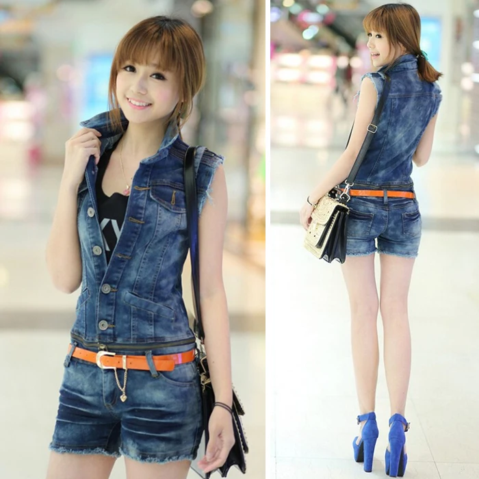 Женский джинсовый комбинезон 1 комплект ripped denim overalls women jeansripped
