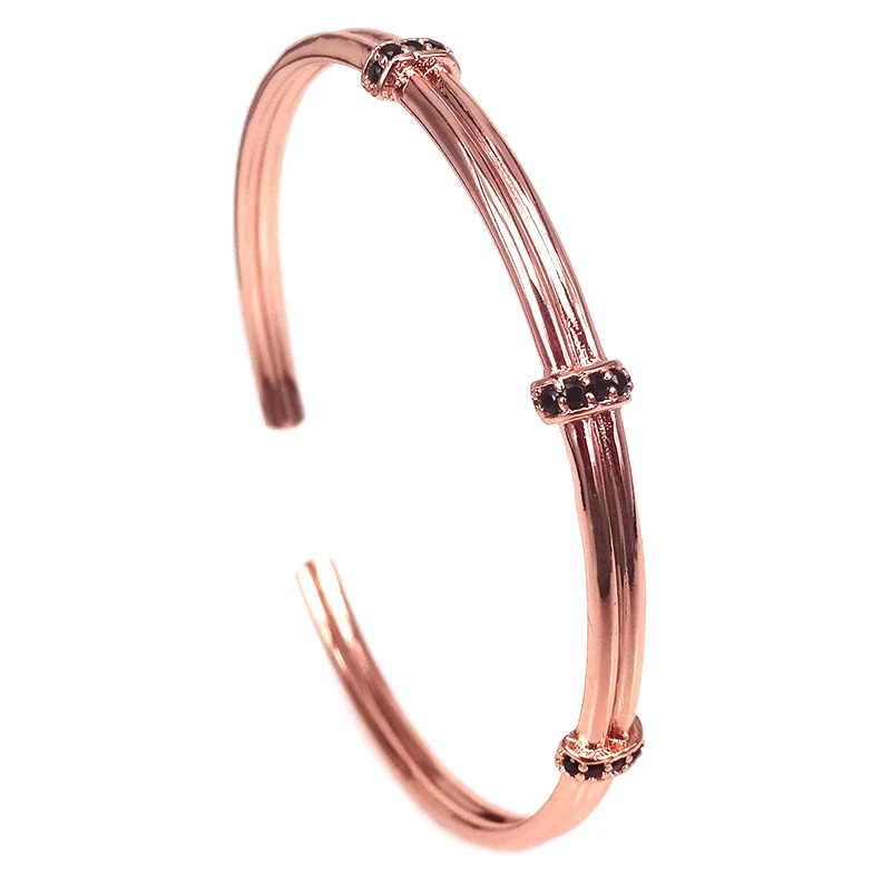 2019 Hot Fashion Classic Micro Pave Black Cz Open Bangles Bracelet Christmas Gift Cuff Bracelets for Men Women | Украшения и