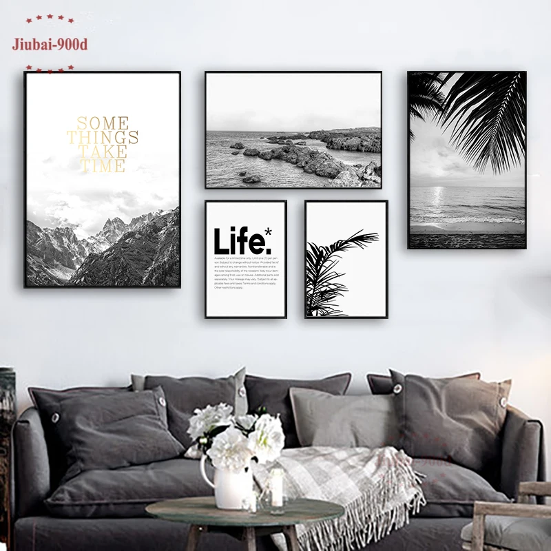 900D Modular Pictures Canvas Painting Landscape Wall For Living Room Nordic Scenery Photography BW007 | Дом и сад
