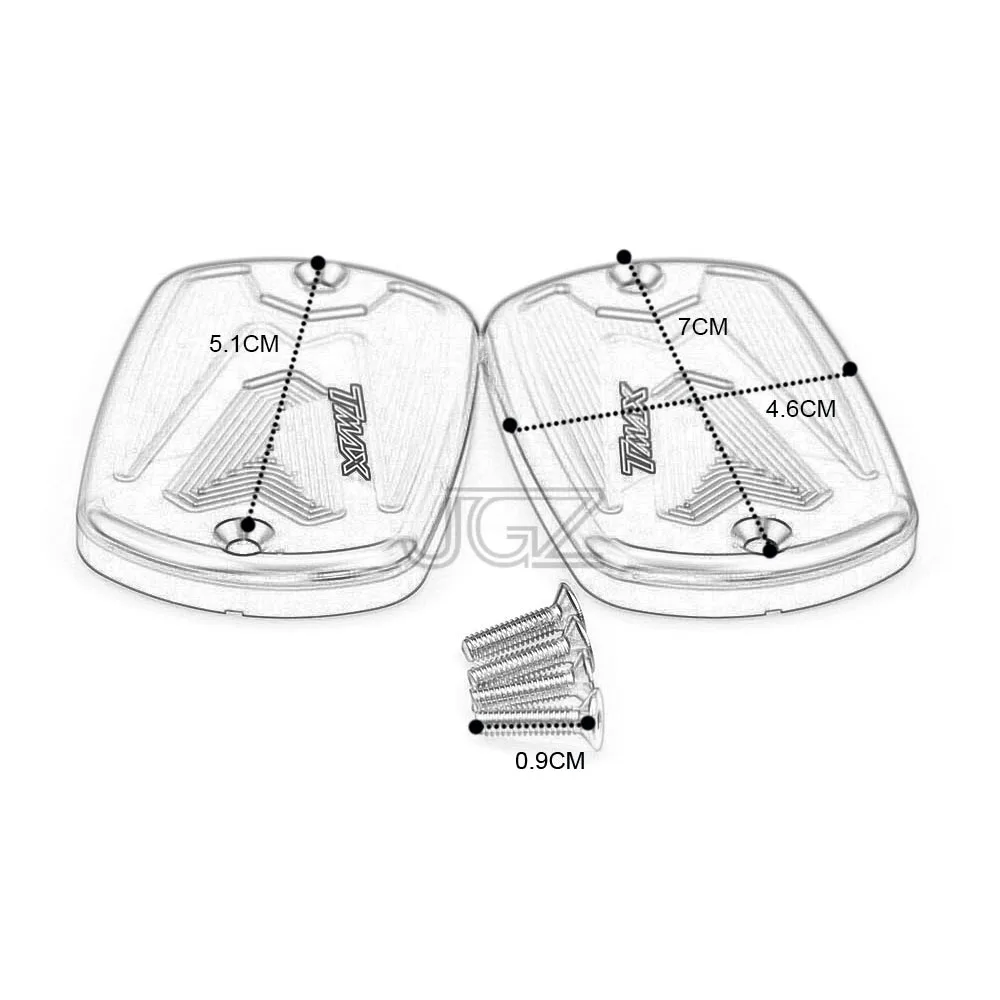 

Pair for Yamaha TMAX 500 08-11 530 2012 - 2017 Motorcycle CNC Aluminum Front Brake Master Cylinder Reservoir Tank Oil Cover Cap