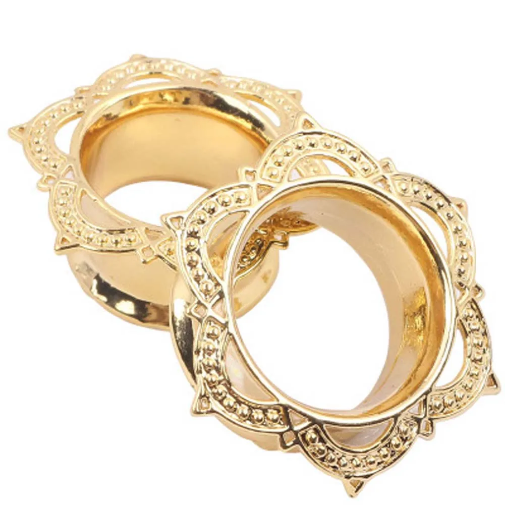 1 шт. женские и мужские цветочные расклешенные туннели из плоти медные