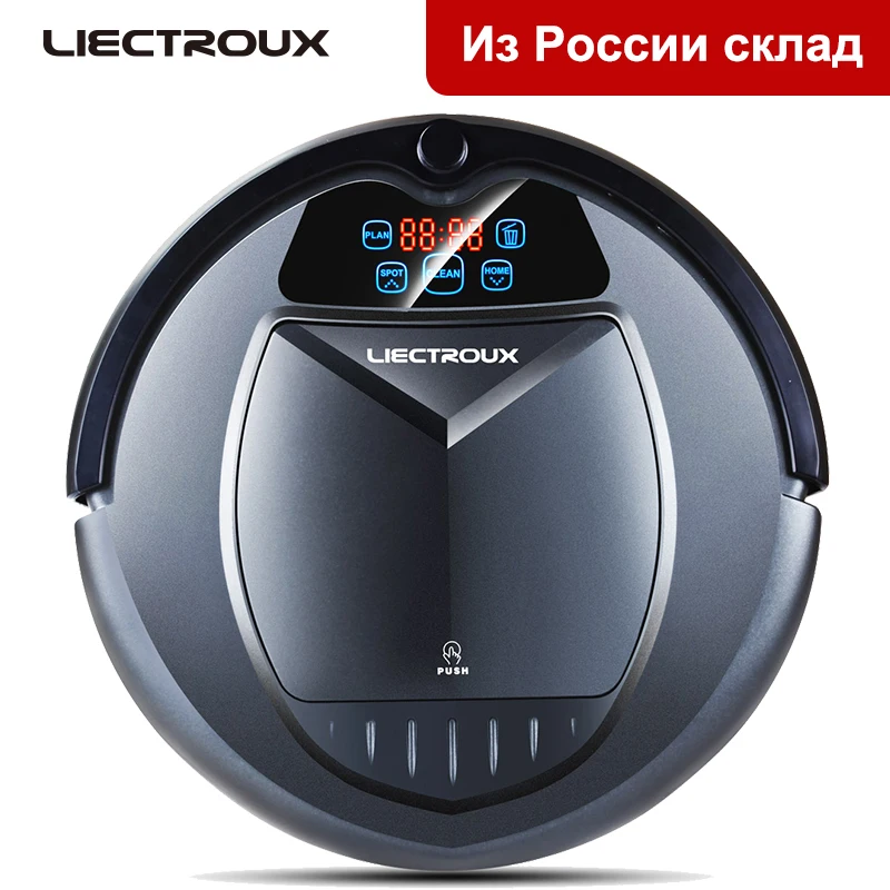 Из Москвы) LIECTROUX B3000PLUS робот пылесос с танком для воды(влажная и сухая уборка) сенсорный экран, фильтр HEPA,моющий бак,виртуальная стена, авто подзарядка, уф,тряпка,для дома,резервуар, Швабра, Мытье