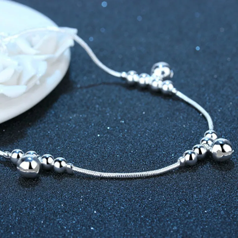 Летний стиль Шарм серебряные цепочки ножной браслет Белл бусы на лодыжке