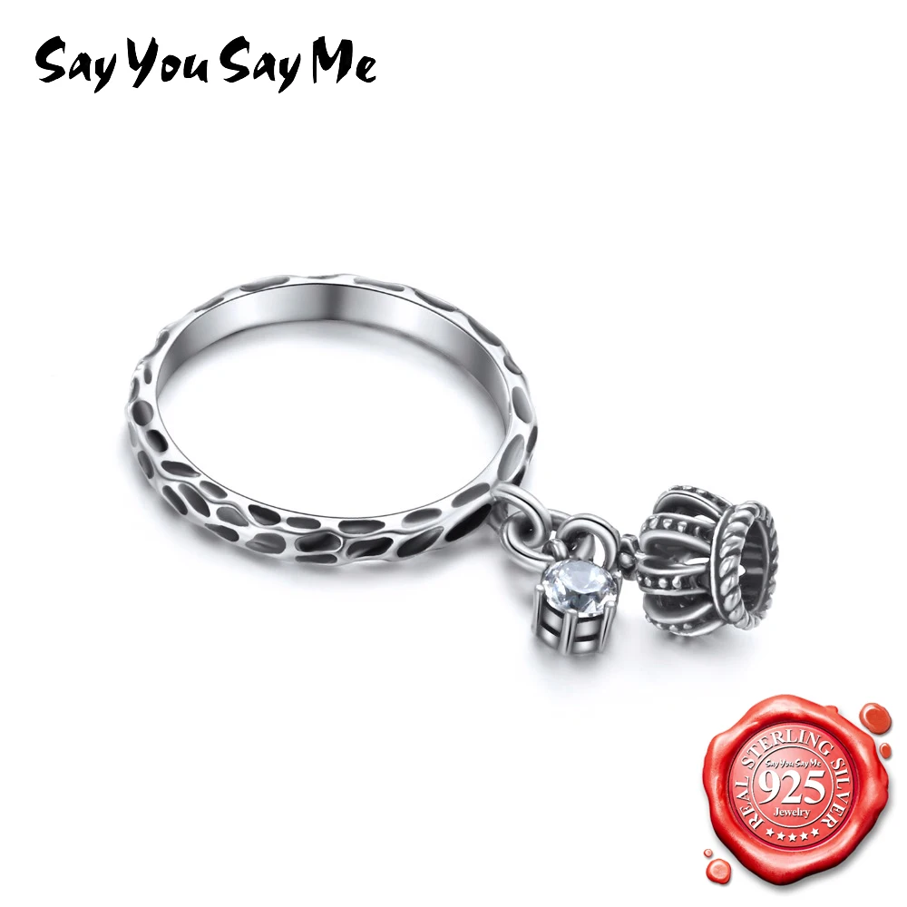 Say You Me кольца из стерлингового серебра 925 пробы корона серебряные для женщин