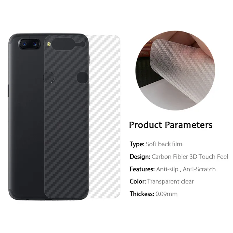 Защита для экрана Oneplus 6 матовая 3D наклейка из углеродного волокна задняя пленка 5T