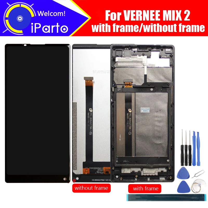 6,0 дюймов Vernee Mix 2 ЖК-дисплей+ сенсорный экран+ рамка оригинальная протестированная дигитайзер стеклянная панель Замена для Mix 2 Phone