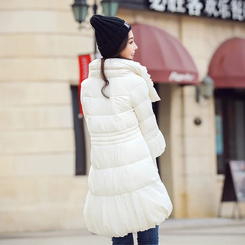 

2020 Plus Size Down Cotton Pregnant Woman Winter Jacket Women A-Line Cloak Parka Thick Padded Medium Long Female Coat WUJ0345