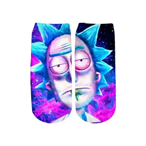 PLstar Cosmos/носки Рика и Морти, носки для девочек и мальчиков с 3D рисунком, забавные короткие носки на лето и осень, RC-01 - Цвет: 12